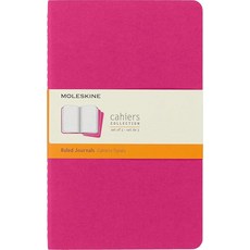 Moleskine Cahier 저널 소프트 커버 라지 (12.7cm x 21cm(5 8.25인치)) 유선 블랙 80페이지 (3개 세트), Moleskine Cahier 저널, 소프트 커버, 라