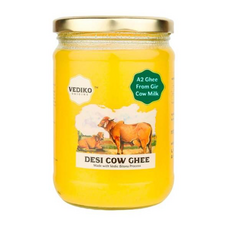 인도정품 Vediko Air Cow Ghee 기버터 100% 순수 버터 자연스럽고 건강한 품종, 1개, 500ml