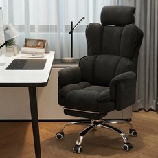 Takata 인체공학 게이밍 의자 헤드 등 허리 지지 편안한 발받침 포함 테크 패브릭 컴퓨터 의자 CL, 검정색