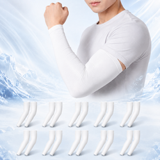 실버리 자외선차단 기능성 쿨토시 팔토시, 화이트, 10세트
