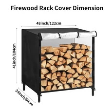 야외용 장작 랙 커버 보관 가방 포함 내구성 천 벽난로 화덕, 01 122x60x104CM