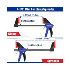 1개 18인치 바 클램프 경량 목공 작업 F 클립 세트 DIY 수공구
