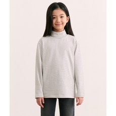무신사 스탠다드 MUSINSA STANDARD KIDS 핀 스트라이프 터틀 넥 긴소매 긴팔 티셔츠 [화이트/블랙] MKDTLBZ01-77 371036