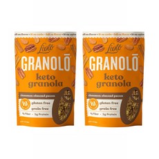 Livlo Granolo 키토 그래놀라 시나몬 아몬드 피칸 글루텐 프리 비건, 309g, 2개