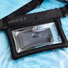 Unwater防水功能強化拉鍊型可觸控攜帶式防水包 特大, 黑色, 1個