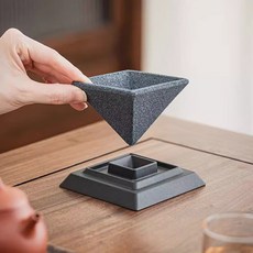 金字塔陶瓷茶漏 無孔茶濾, 1個, 金字塔过滤器整套