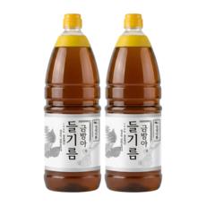 [금방아] 진하고 향이 고소한 대용량 100% 통들깨 들기름, 2개, 1.8L