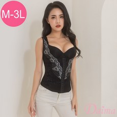 Daima黛瑪 塑身衣 大尺碼 420丹雙層 長版3段式 收腹排扣調整束身上衣 M-XXXL 黑色 雕塑