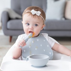 [범킨스] 자기주도 이유식 흡착볼 + 스푼 세트, 그레이, 1개, 단일, 흡착볼+스푼