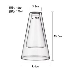 VITO zakka 雙層玻璃擴香瓶, 178ml透明三角, 1個