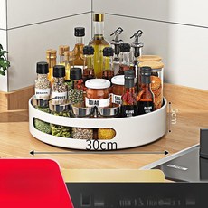 채이음 양념통회전트레이, 1단, 원형 조미료 선반