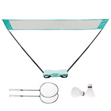 휴대용 배드민턴 네트 라켓 셔틀콕 포함 풀세트, BMS-285 민트, 1세트