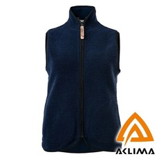 ACLIMA 挪威 女再生羊毛立領背心 深藍 108104