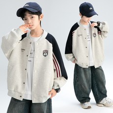 AA2972 가을 간절기 남아 주니어 키즈 초등 아동 바람막이 무지 재킷 코트 자켓 미디 아우터 면 혼방 야구 항공 점퍼