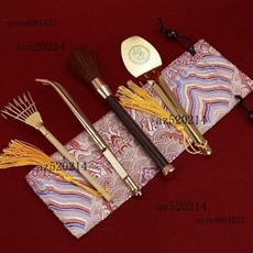 黃銅香爐清理工具組 佛堂香灰清理工具, 1個, （夾+掃+耙+壓）四件套+布袋,香爐清理推薦工具-值得購買