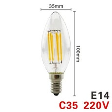 LED 레트로 에디슨 전구 E14 E27 AC 220V 2W 4W 6W 8W 빈티지 유리 램프 C35 G45 A60 ST64 G80 G95 G125 LED 필라멘트 조명 홈 데코, C35 E14, [02] Warm white