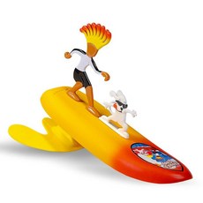 Surfer Dudes Legends & Surfer Pets 웨이브 파워 미니 서퍼 반려동물 및 서핑보드 해변 장난감 - 코코아 모에 및 크런처, Cloud 9 Cody