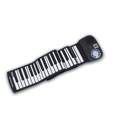 手捲電鋼琴88鍵方便攜帶開機卽彈加厚鍵盤練習演出可折疊 手捲鋼琴 手捲電子琴 攜帶鋼琴 電鋼琴 電子琴, 1個, 嘉樂美手卷鋼琴黑