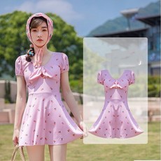 小清新連身泳裝 女大童國中生適用 舒適透氣泳衣