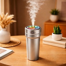 BSCONN 무선 차량용 가습기 탁상용 저소음 별하늘 LED 무드등 C타입 휴대용 가습기 CM-5S, 실버