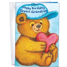 Chuck's Card-O-Rama - Great-Grandson 생일 카드 - 미국산 - 대형 카드는 25.4cm x 19.7cm(10x2.54cm x 7.75x2.54cm), Chuck's Card-O-Rama - Great-Gr