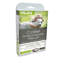 PILOU 皮樂 除蚤驅蝨防蚊項圈 適用10-25公斤中型犬 60公分 GMP歐盟認證, 1個