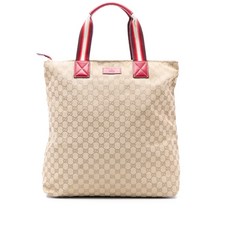 구찌 중고 2016-2025 GG 캔버스 웹 토트 백