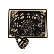 위저보드 오컬트 12 인치 Ouija 보드 나무 운세 진자 새겨진 매직 마녀 태양 키트 Wiccan 제단 용품 05 Triangle. Eye, 02 B, 01 빠른