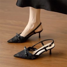 TIRA 여성 슬링백 레이스 뾰족코 하이힐 샌들 통기성 우아한 여름 하객룩