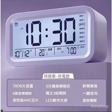 【好物優選Top1】智能鬧鐘 計時器/夜燈/溫度/日期/星期 新陞級 計時器鬧鐘 大聲鬧鐘 貪睡鬧鐘 強力叫醒 電子鐘, 1個, 普通款