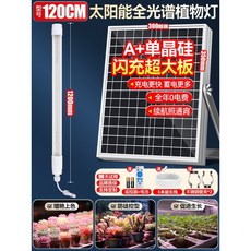 叁山臻選 太陽能植物補光燈 室內外花卉綠植苔蘚多肉專用 仿照生長燈, 1個, 120cm-太陽能全光譜燈+5米紫銅線
