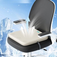 통풍 쿨방석 냉각 기능 포함 사무실 차량용 젤리 메쉬 방석 쿠션 사무실용, 원형 베이지 6풍기 쿠션