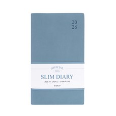 인디고 2026 오피셜 슬림 먼슬리 다이어리 (날짜형 수첩형 월간) 업무용, 워터블루, 워터블루, 1개