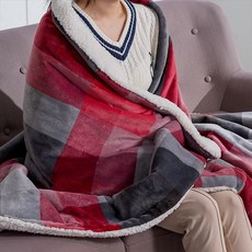 이메텍 프리미엄 양털 전기담요 GOK-099 (레드그레이체크), 이메텍 프리미엄 양털 전기담요 GOK-099 (레드그레