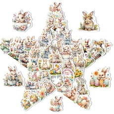 50개입 창의적인 부활절 달걀 그림 그래피티 스티커 노트북 물컵 전화기 케이스 데스크탑 방수 장식 스티커, 01 50PCS