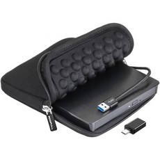 ROOFULL 외장 CD DVD 드라이브 SD 카드 리더기 USB 3.0 포트 허브 및 휴대용 케이스 USBC ROMRW 디스크 플레이어 버너 작가 노트북 맥 PC 윈도우 11, 2 In 1 Drive Classic with Carr