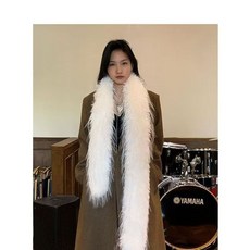 高級感拉滿毛絨圍巾女生歐美氣質加厚保暖圍脖皮草洋氣披肩