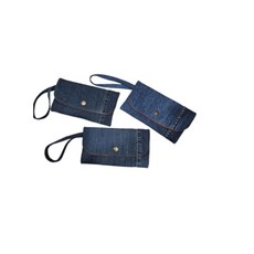 페브릭 청 간편지갑 퀼트 ang+809Sn