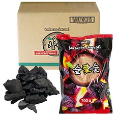 캠핑용 숯불 바베큐 숲애참숯, 700g, 20개