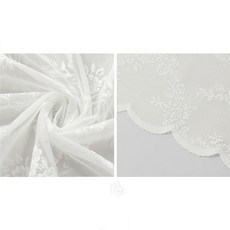 롱스팜 화이트 레이스 커튼 (145x200cm) 드레이프