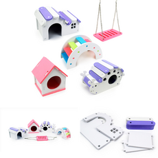 햄스터 운동 놀이기구 조립식 집꾸미기 세트 반려동물 쳇바퀴 놀이터, 다리 무지개