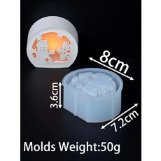 3D 하우스 실리콘 몰드 DIY 크리스마스 트리 사랑 별 장식품 석고 에폭시 레진 캔들 홀더 공예 제작, 02 01