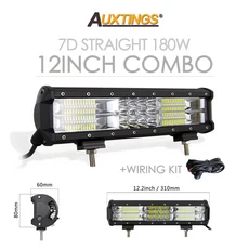 Auxtings 12-45in 180W-612W 3열 7D LED 라이트 바 오프로드 Led 콤보 작업 트럭 SUV ATV 4x4 4WD 12v 24V, 01 CHINA, 05 12in with wire, 1개