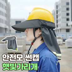 로니베이 안전모 햇빛가리개 자외선차단 탈부착형 썬캡, 1개, 하이바그레이