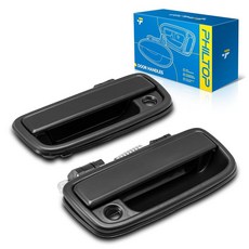 PHILTOP Exterior ABS Door Handle Tailgate 1Pcs for 2001-2003 Ford F-150/250/350 Super Duty；Ford F-, Exterior-FL & FR-Black-2Pcs