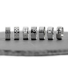 VARAM 써지컬316L스틸 8mm 볼드 와이드 디자인 써지컬 스틸 반지