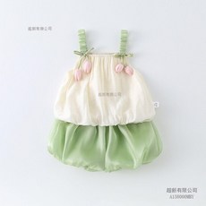兒童夏裝 郁金香無袖吊帶裙 女寶寶連身裙 夏