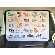 유아 자석 햇빛가리개 암막 세미 차량용, 세미_영어동물(컬러), 1개