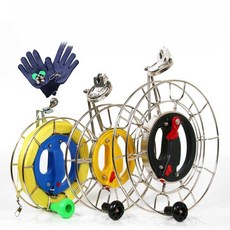 베어링 얼레 연날리기 민속놀이 회전 와이더 스틸 대형 와인더 릴, 3. 21cm 브레이크 스텐휠, 1개