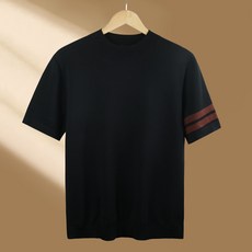 PETITBATH 남성 소매 시보리 라인 라운드 반팔 니트티 SYX122307